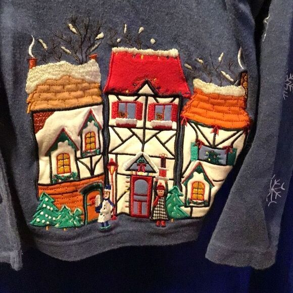 Embroidered Christmas sweater BECHAMEl petites size medium petite - Picture 4 of 6